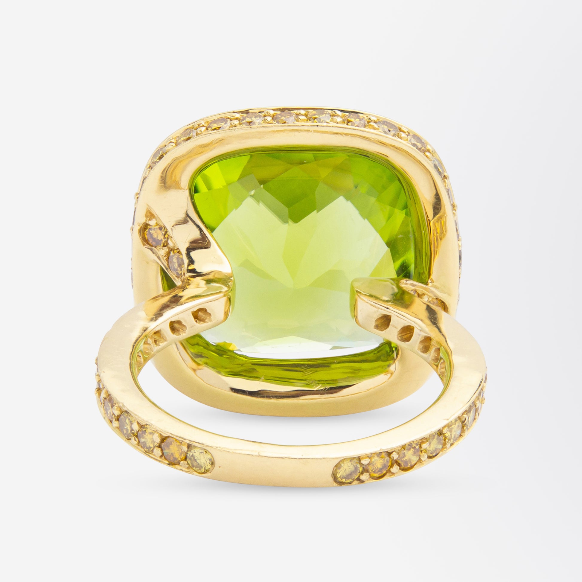 18kt Yellow Gold, Peridot, & Yellow Diamond Ring After 'Nardi' Design