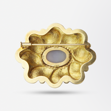 Load image into Gallery viewer, 18kt Yellow Gold, Agate and Turquoise Brooch Pin