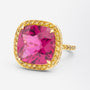 'Nardi' 18kt Yellow Gold, Rubellite Tourmaline, & Yellow Diamond Ring