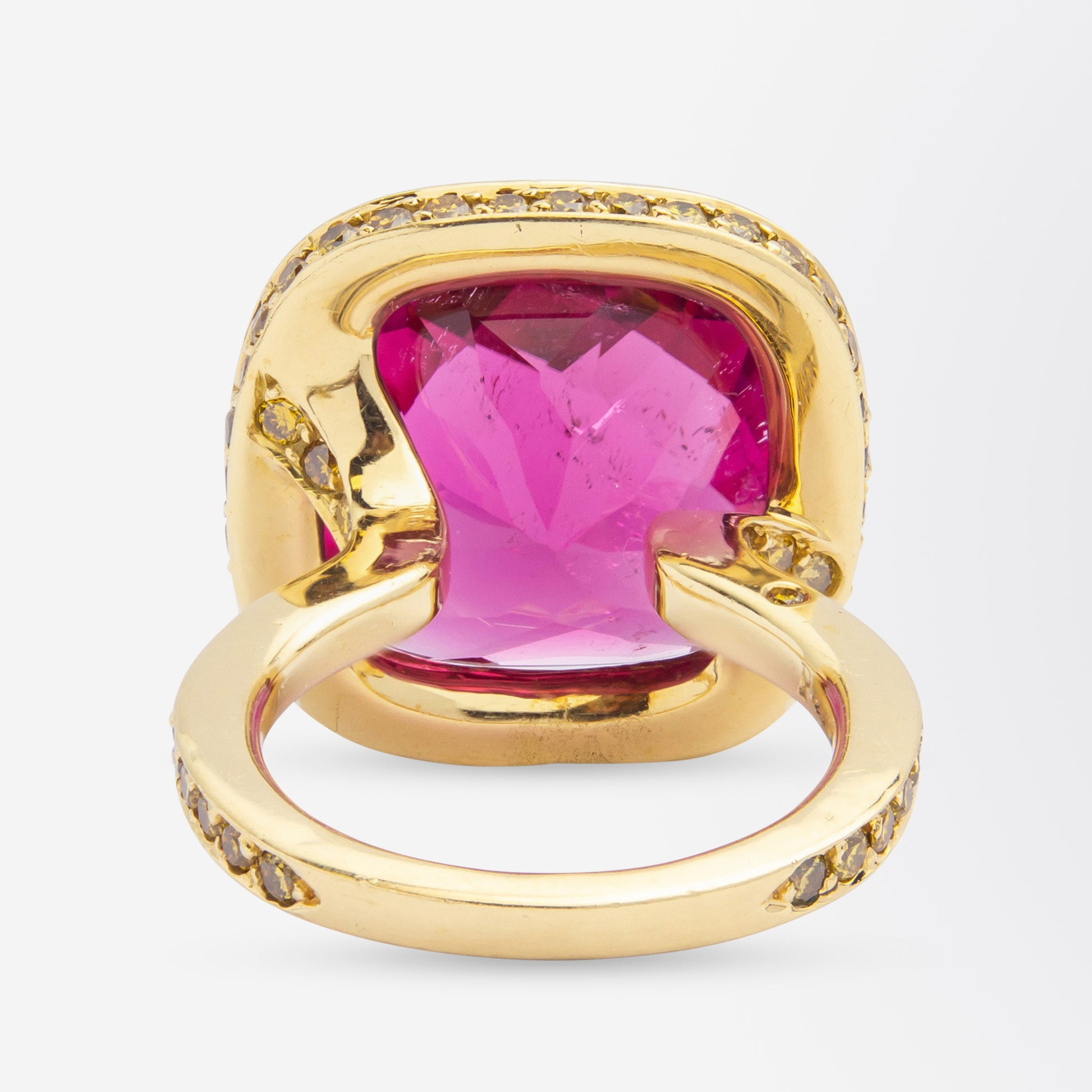 'Nardi' 18kt Yellow Gold, Rubellite Tourmaline, & Yellow Diamond Ring