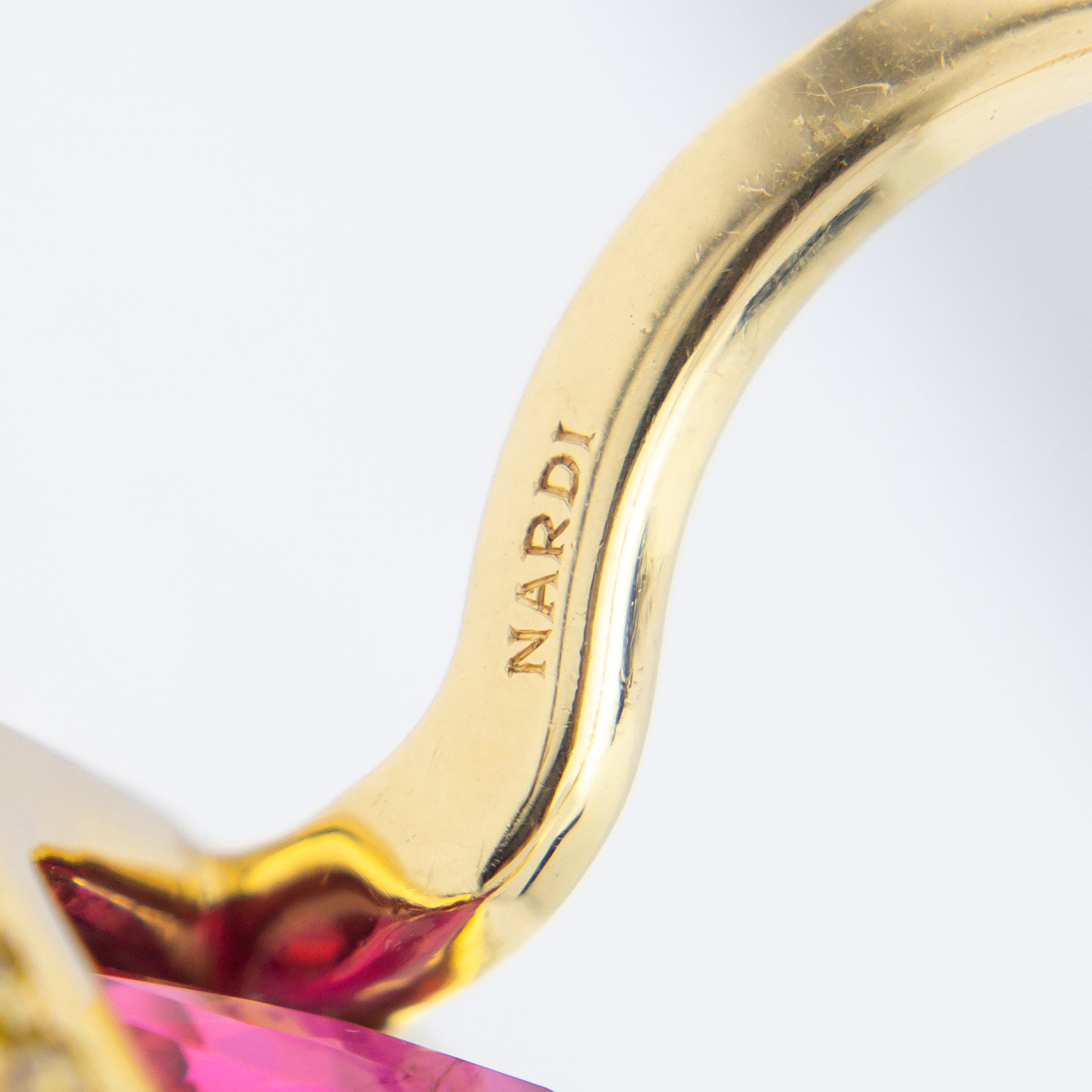 'Nardi' 18kt Yellow Gold, Rubellite Tourmaline, & Yellow Diamond Ring