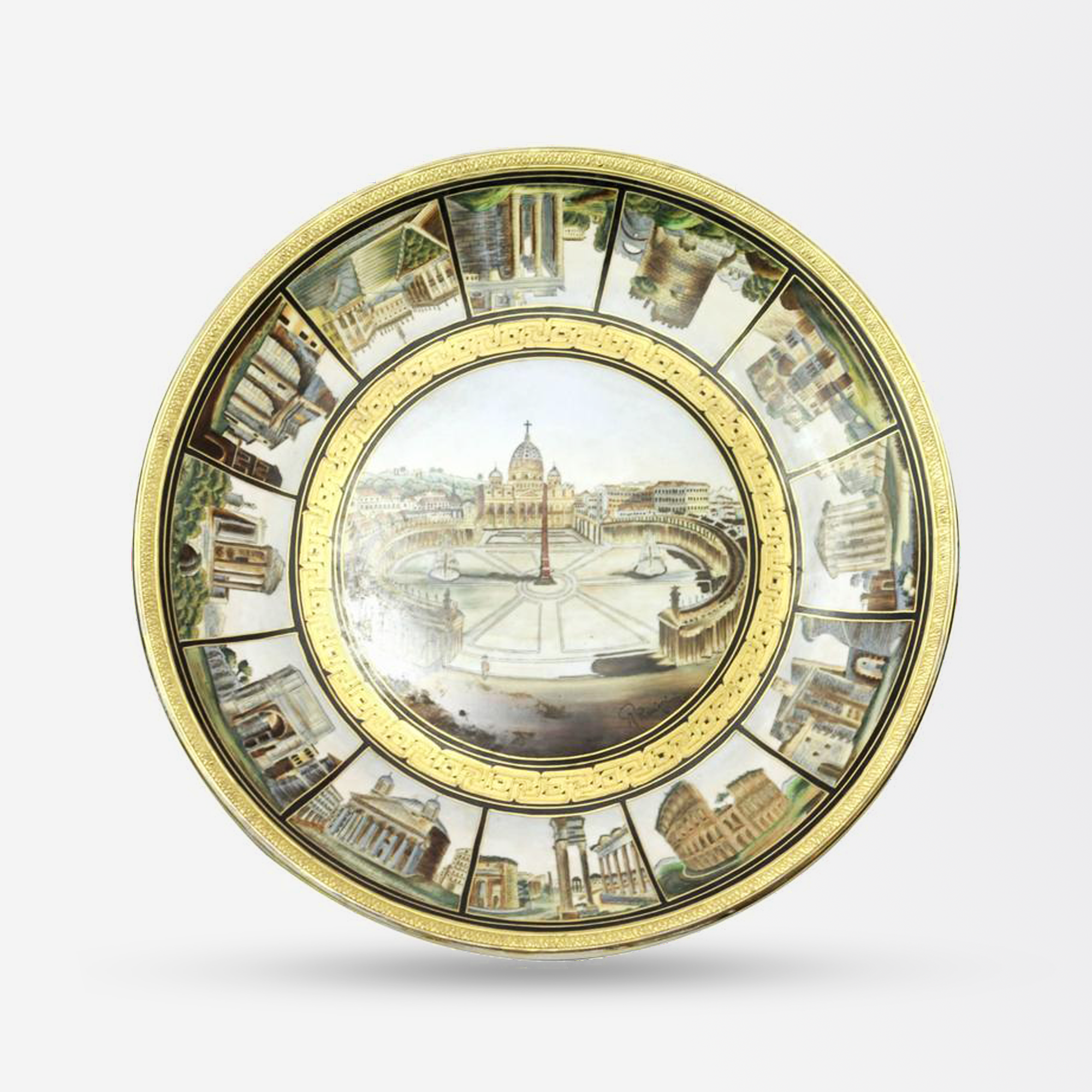 19th Century Hand-Painted Italian Grand Tour Porcelain Charger