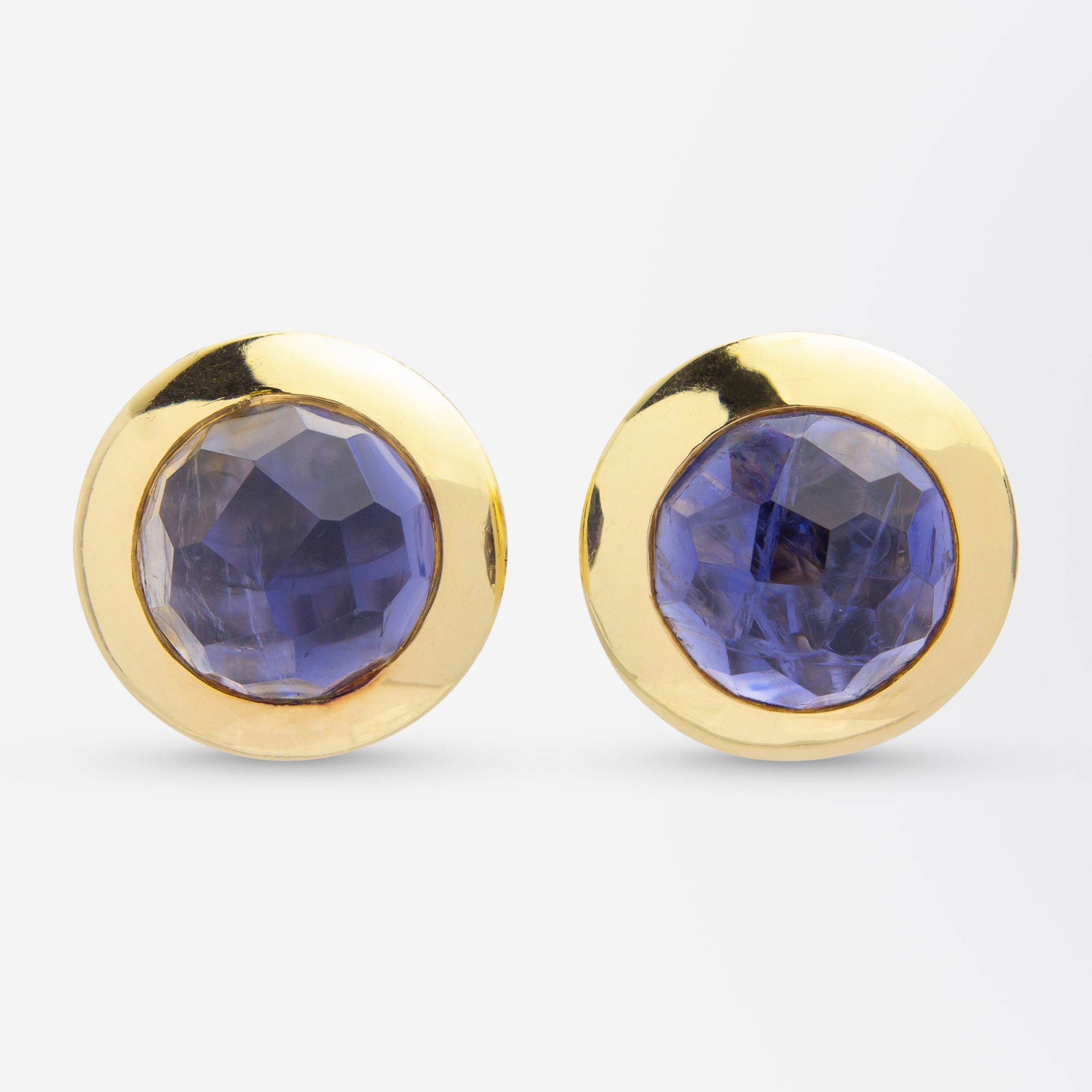 Pomellato, 18kt Yellow Gold & Iolite Ear Clips