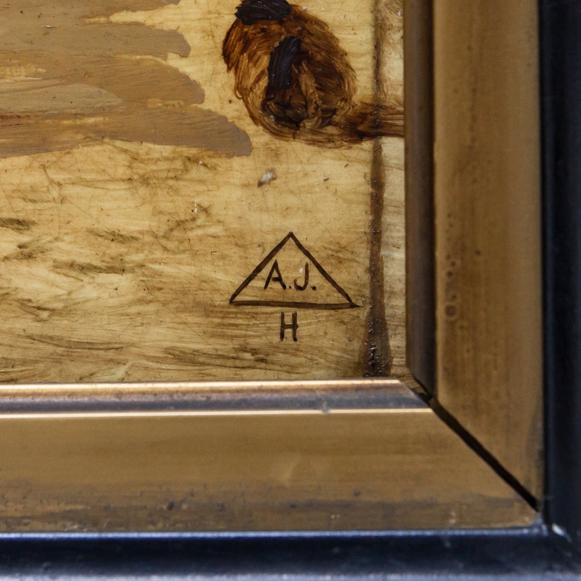 Oil on Porcelain Plaque of Dutch Small Town Street by Charles H.J. Leickert