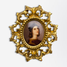 Load image into Gallery viewer, Porcelain &#39;Raphael&#39; Miniature &#39;Grand Tour&#39; Plaque in Carved Gilt Frame