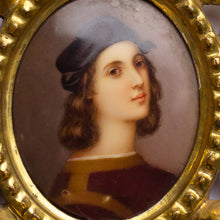 Load image into Gallery viewer, Porcelain &#39;Raphael&#39; Miniature &#39;Grand Tour&#39; Plaque in Carved Gilt Frame
