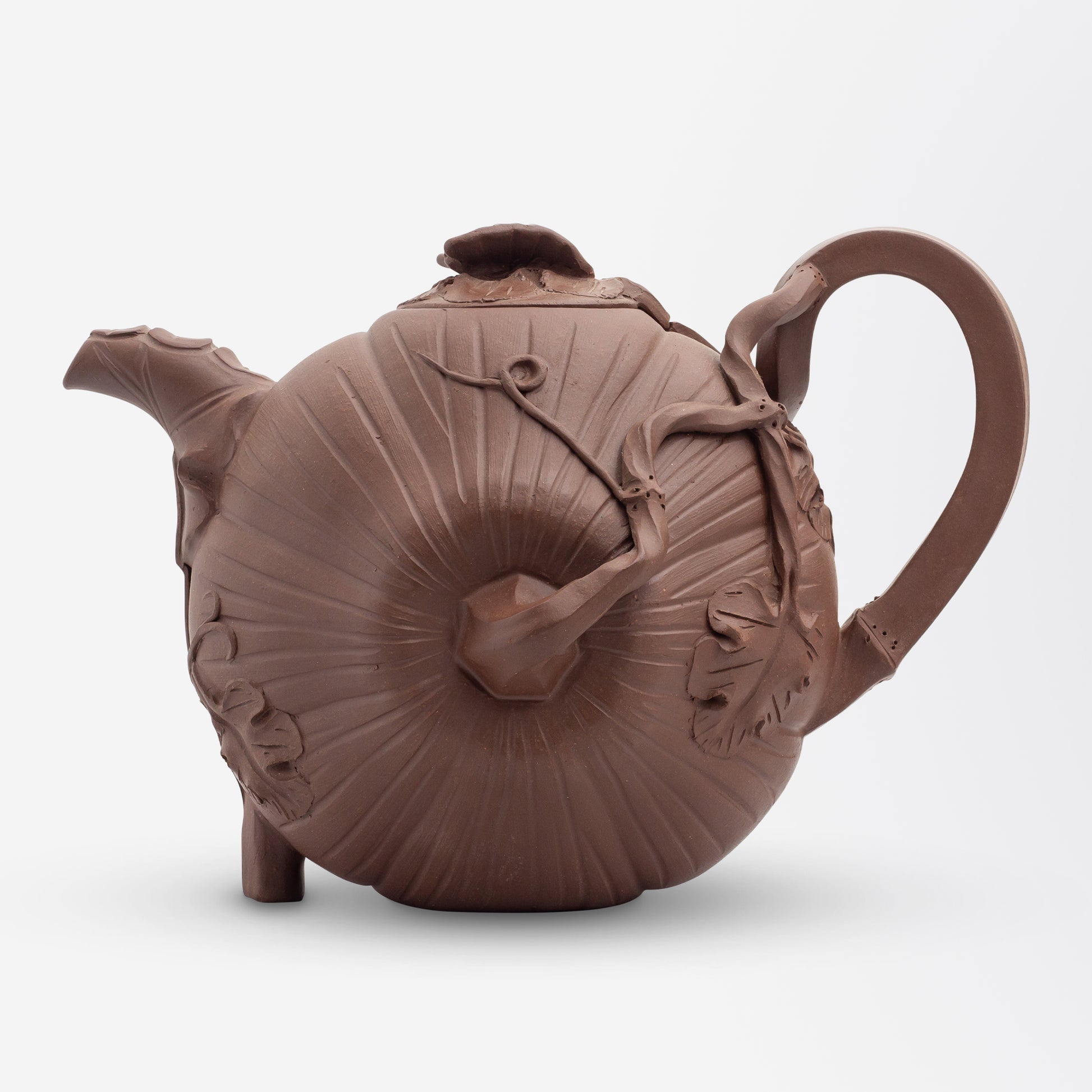 Chinese Yixing Clay Teapot in the Form of a Pumpkin