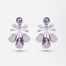 Load image into Gallery viewer, Bold 18kt Gold, Lavender Jade, Amethyst, Tourmaline and Diamond Drop Earrings