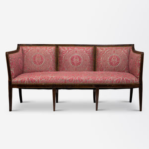 Regency Period, Mahogany Sofa Upholstered In Fortuny Fabric