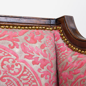 Regency Period, Mahogany Sofa Upholstered In Fortuny Fabric