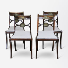 Load image into Gallery viewer, Set of 4 Regency Mahogany Chairs with Neoclassical Mounts