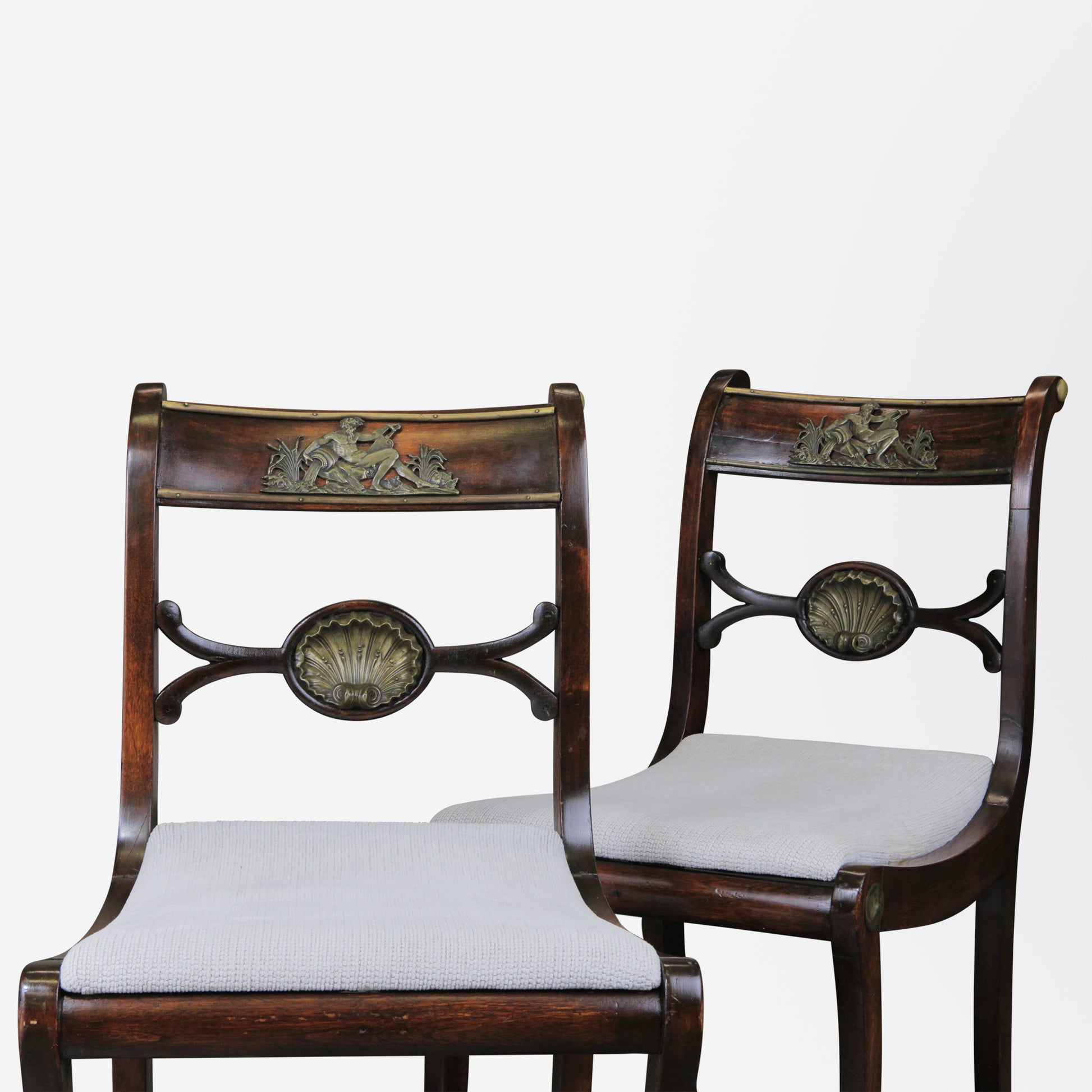 Set of 4 Regency Mahogany Chairs with Neoclassical Mounts