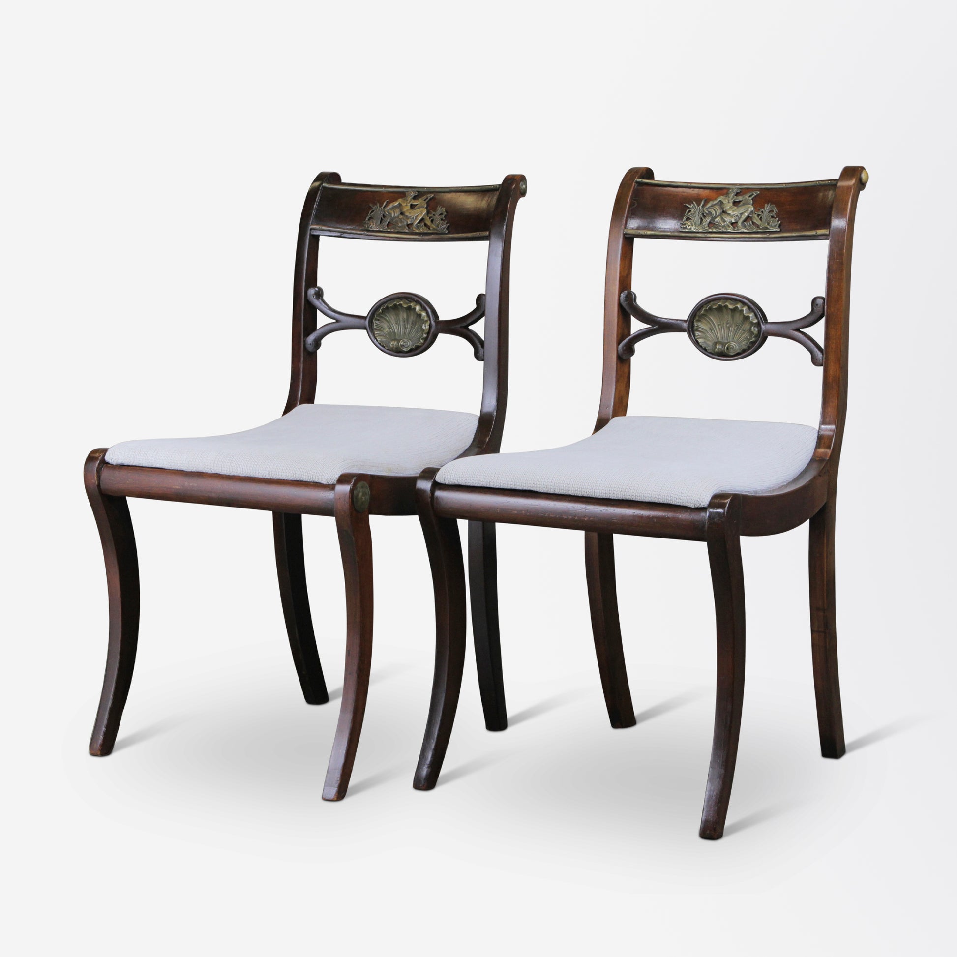 Set of 4 Regency Mahogany Chairs with Neoclassical Mounts