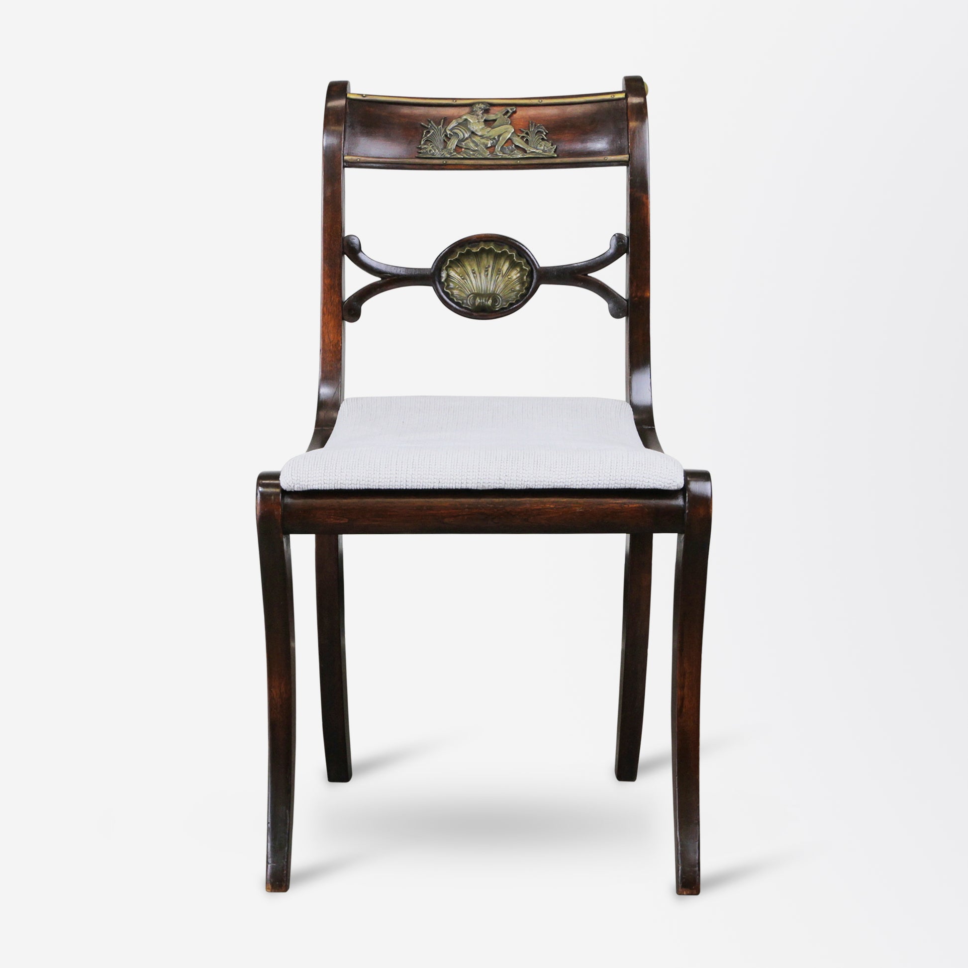 Set of 4 Regency Mahogany Chairs with Neoclassical Mounts