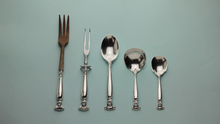 Load image into Gallery viewer, Sterling Silver Flatware Set by Wallace in the Romance of the Sea Pattern