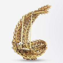 Load image into Gallery viewer, Retro Era Ruby and Diamond Spray Brooch in 18kt Gold