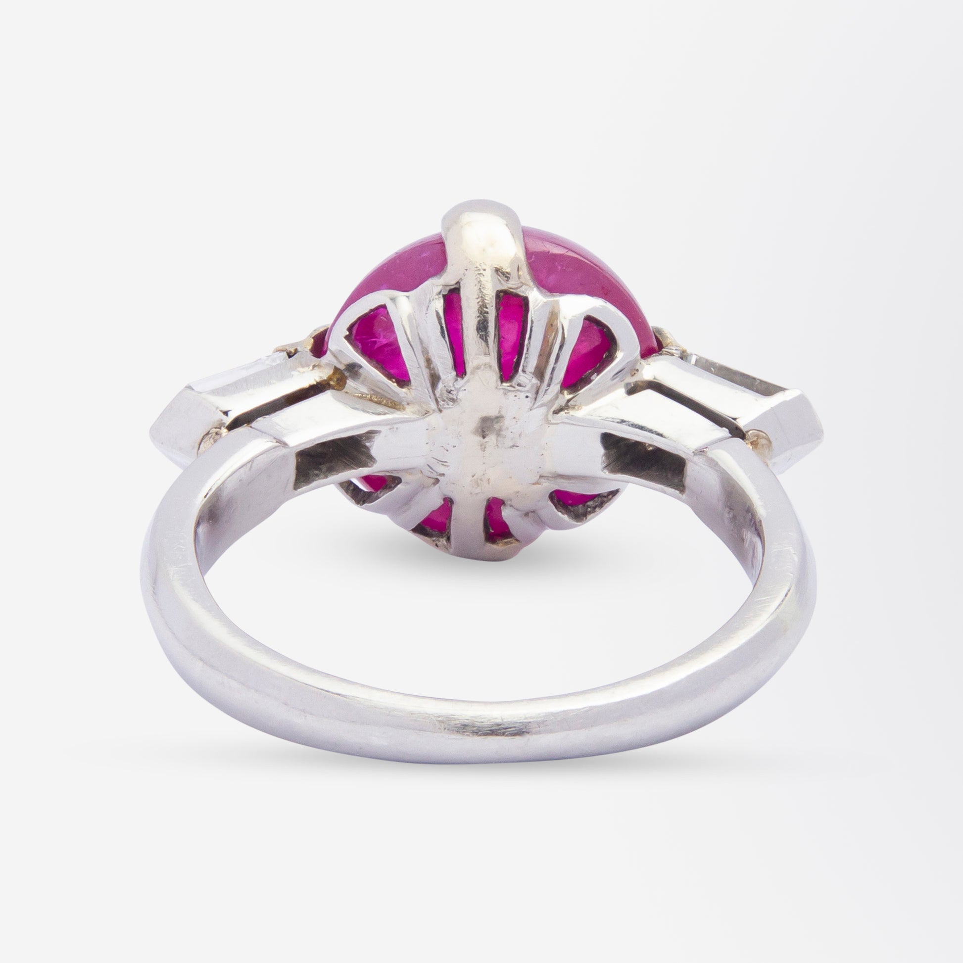 Platinum, Diamond & Unheated Burmese Ruby Ring