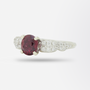 14kt White Gold, Burmese Ruby and Diamond Ring