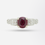14kt White Gold, Burmese Ruby and Diamond Ring