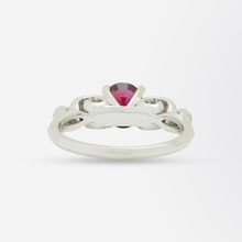 Load image into Gallery viewer, 14kt White Gold, Burmese Ruby and Diamond Ring