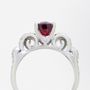 14kt White Gold, Burmese Ruby and Diamond Ring