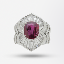 Load image into Gallery viewer, Impressive Platinum, Diamond, and GIA Certified Ruby Ring