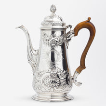 Load image into Gallery viewer, George III Era Sterling Silver Coffee Pot with Timber Handle