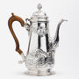 George III Era Sterling Silver Coffee Pot with Timber Handle