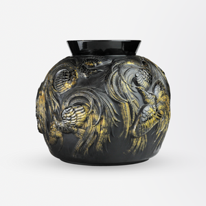 Rare Sabino Art Glass Vase of Birds in Flight