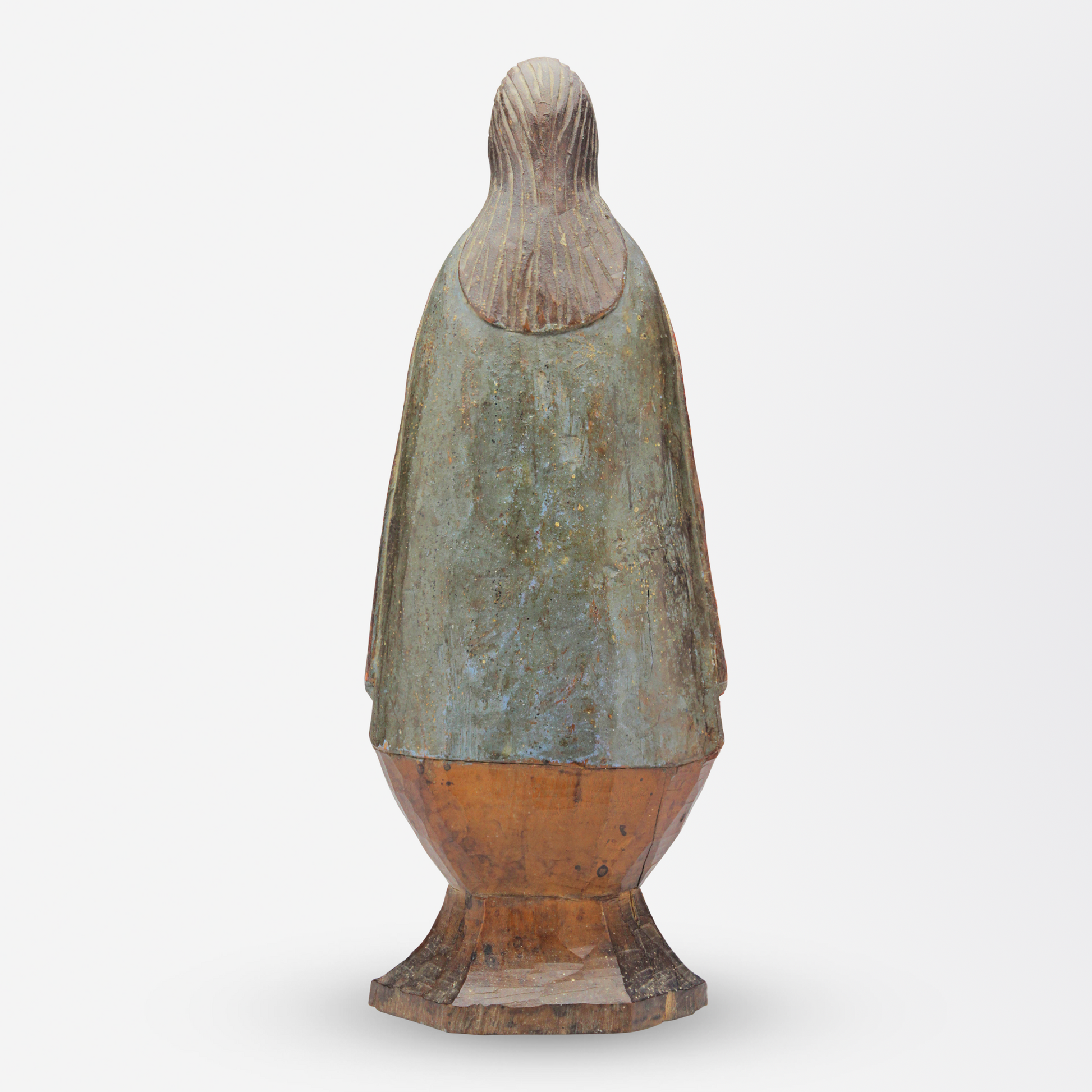 17th Century Polychrome Carved Timber Santos Figure of Saint Mary