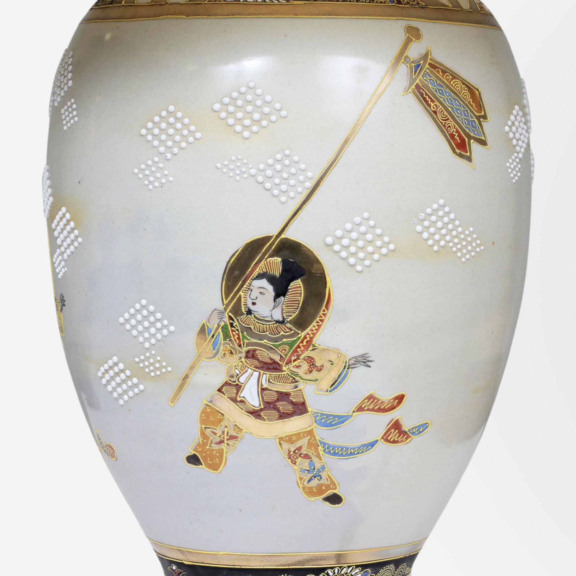 Lampe en porcelaine style Satsuma vintage