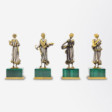 Load image into Gallery viewer, &#39;The Four Seasons&#39; Figures in Gilt Silver &amp; Malachite