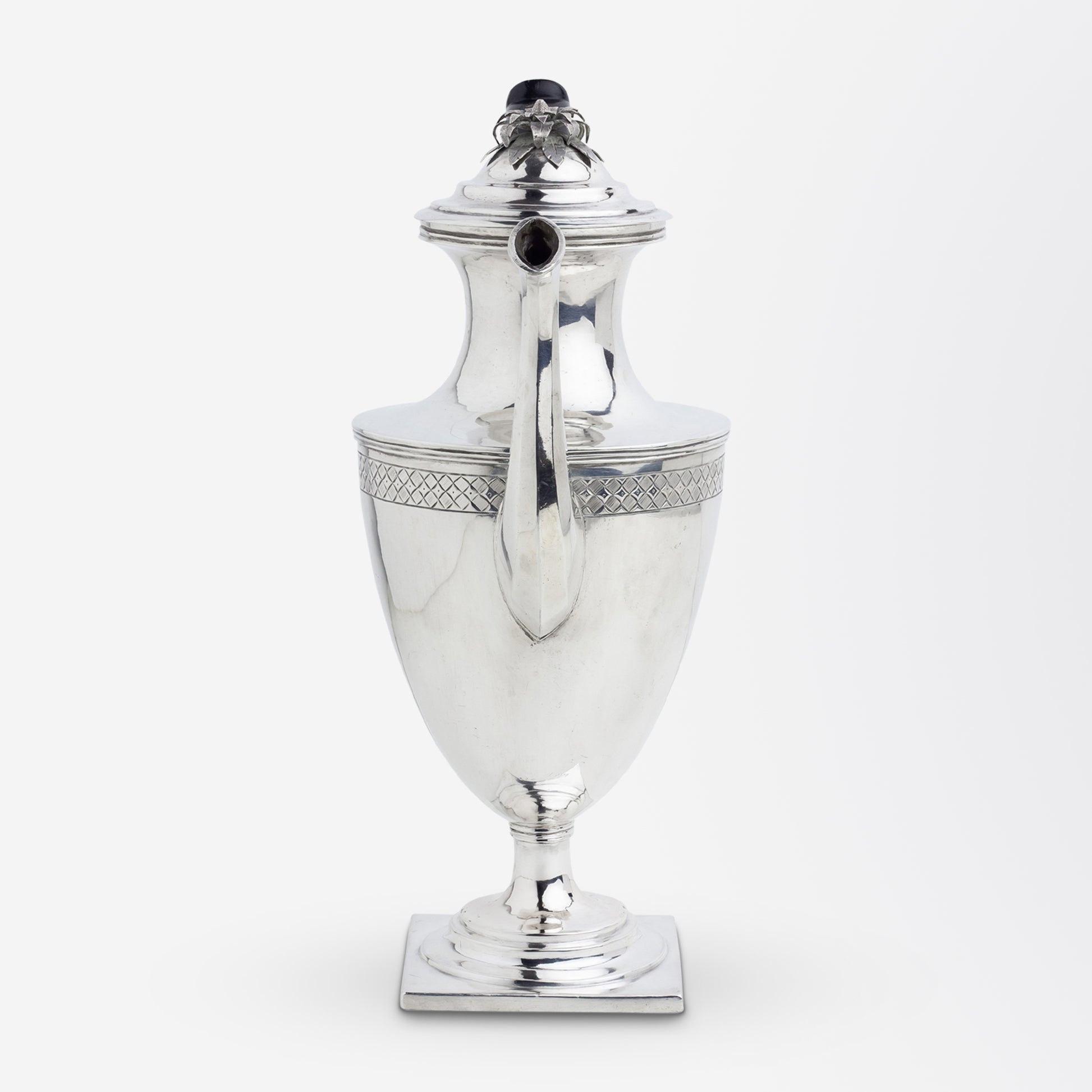 18th Century, American 'Coin Silver' Coffee Pot Attributed to Nathaniel Helme