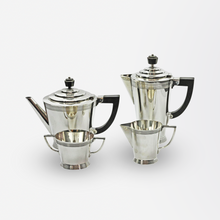 Load image into Gallery viewer, Four-Piece Art Deco Silver Plate Tea Set by Keith Murray for Mappin and Webb
