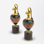 Pair of Ormolu, Onyx, Malachite & Hardstone 'Oinochoe' Ewers, Circa 1870