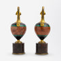 Pair of Ormolu, Onyx, Malachite & Hardstone 'Oinochoe' Ewers, Circa 1870