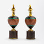 Pair of Ormolu, Onyx, Malachite & Hardstone 'Oinochoe' Ewers, Circa 1870
