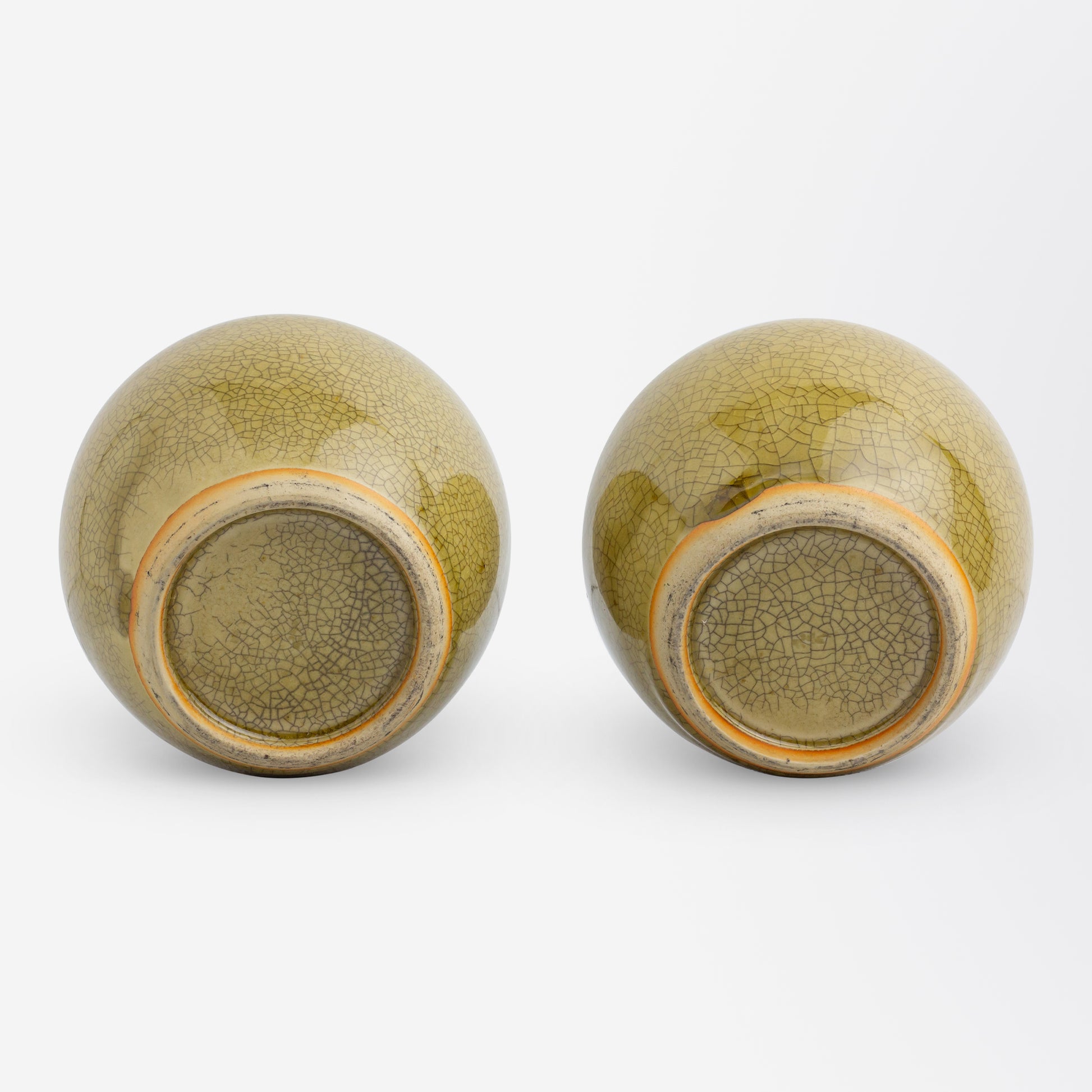 Pair of Small Japanese Crackle Glaze Ginger Jars