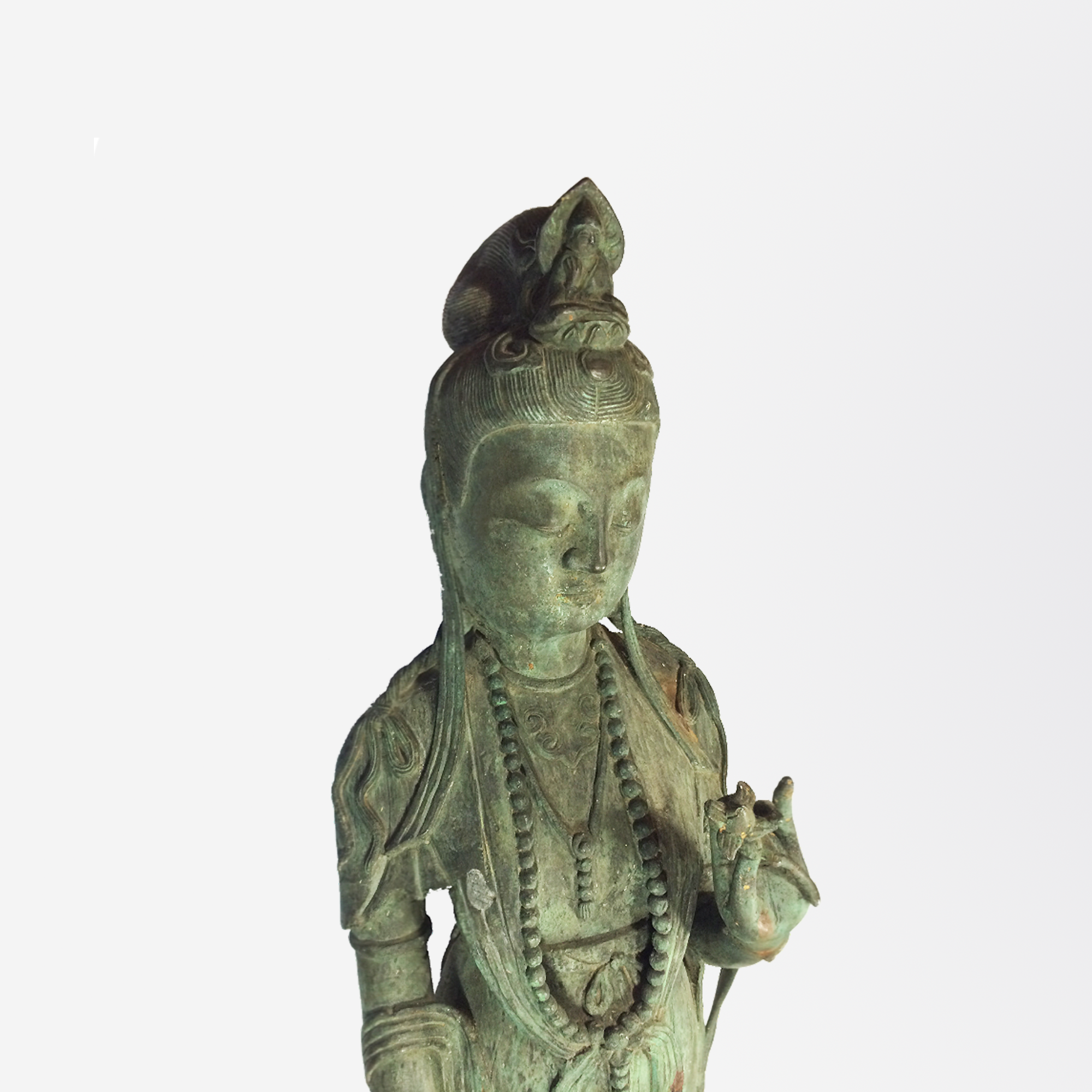 19th Century Bronze Guanyin Statue