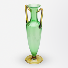 Load image into Gallery viewer, Art Deco Vase in Pomona Green and Topaz by Steuben