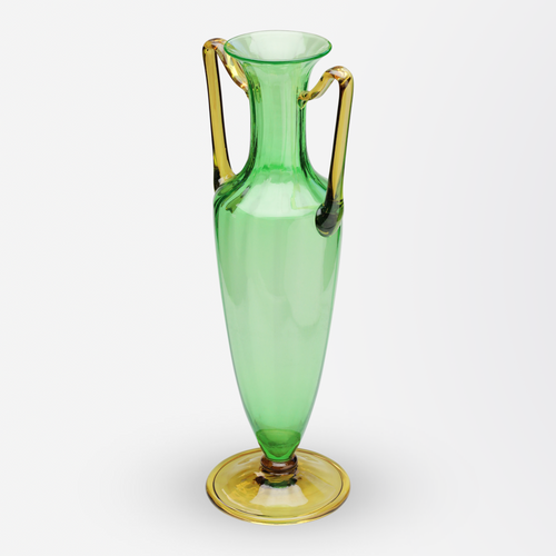 Art Deco Vase in Pomona Green and Topaz by Steuben