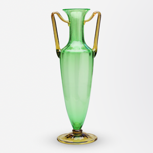 Art Deco Vase in Pomona Green and Topaz by Steuben