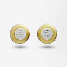 Load image into Gallery viewer, Pair of 18k Gold and Diamond Studs