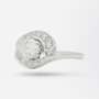 14kt White Gold and Diamond Swirl Ring