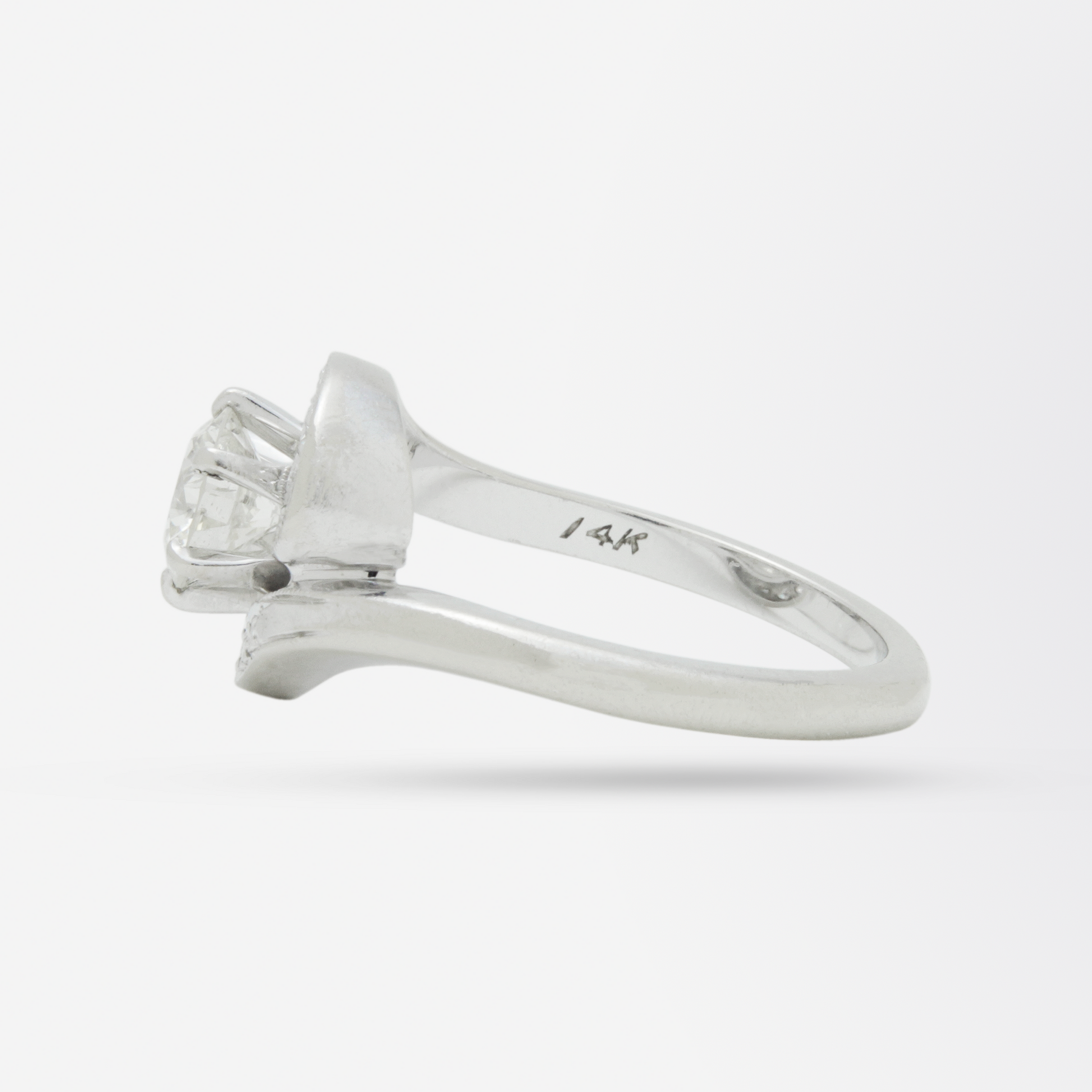 14kt White Gold and Diamond Swirl Ring