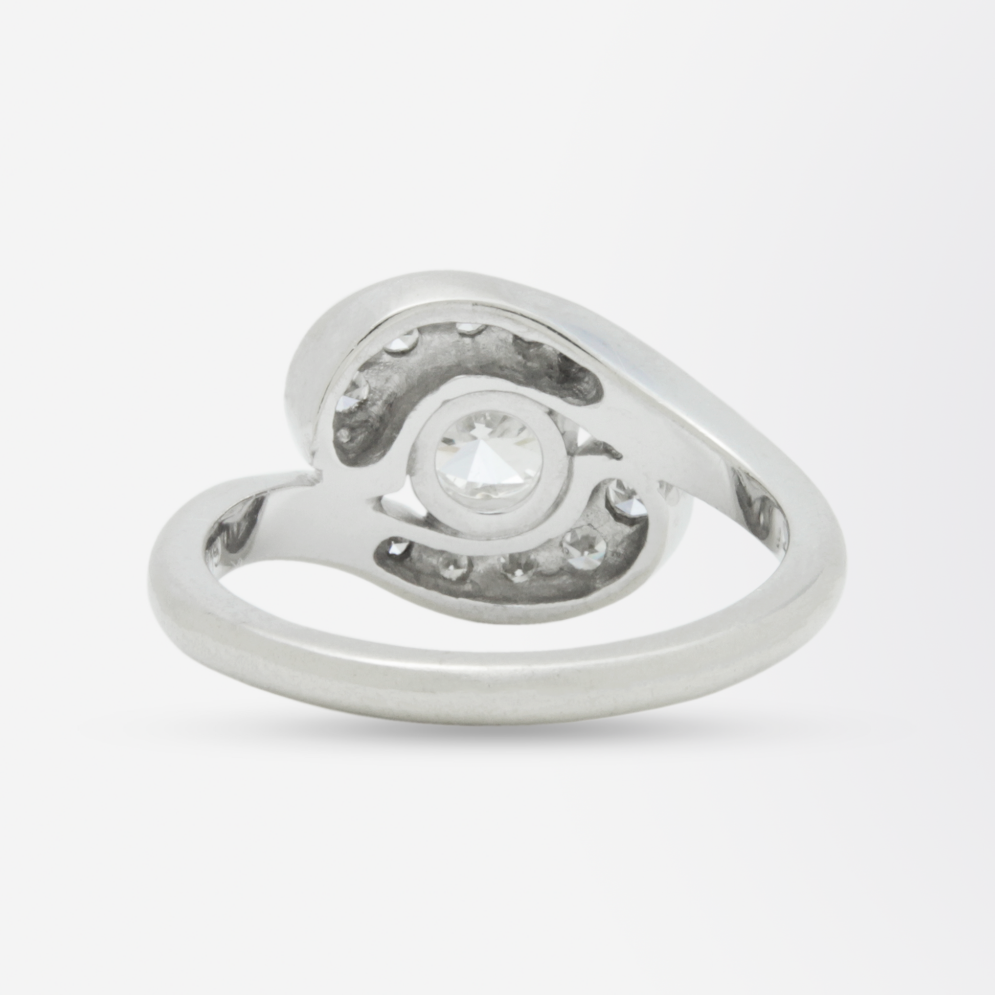14kt White Gold and Diamond Swirl Ring