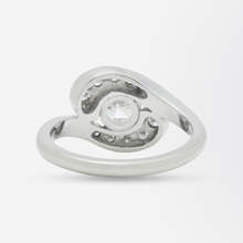 Load image into Gallery viewer, 14kt White Gold and Diamond Swirl Ring