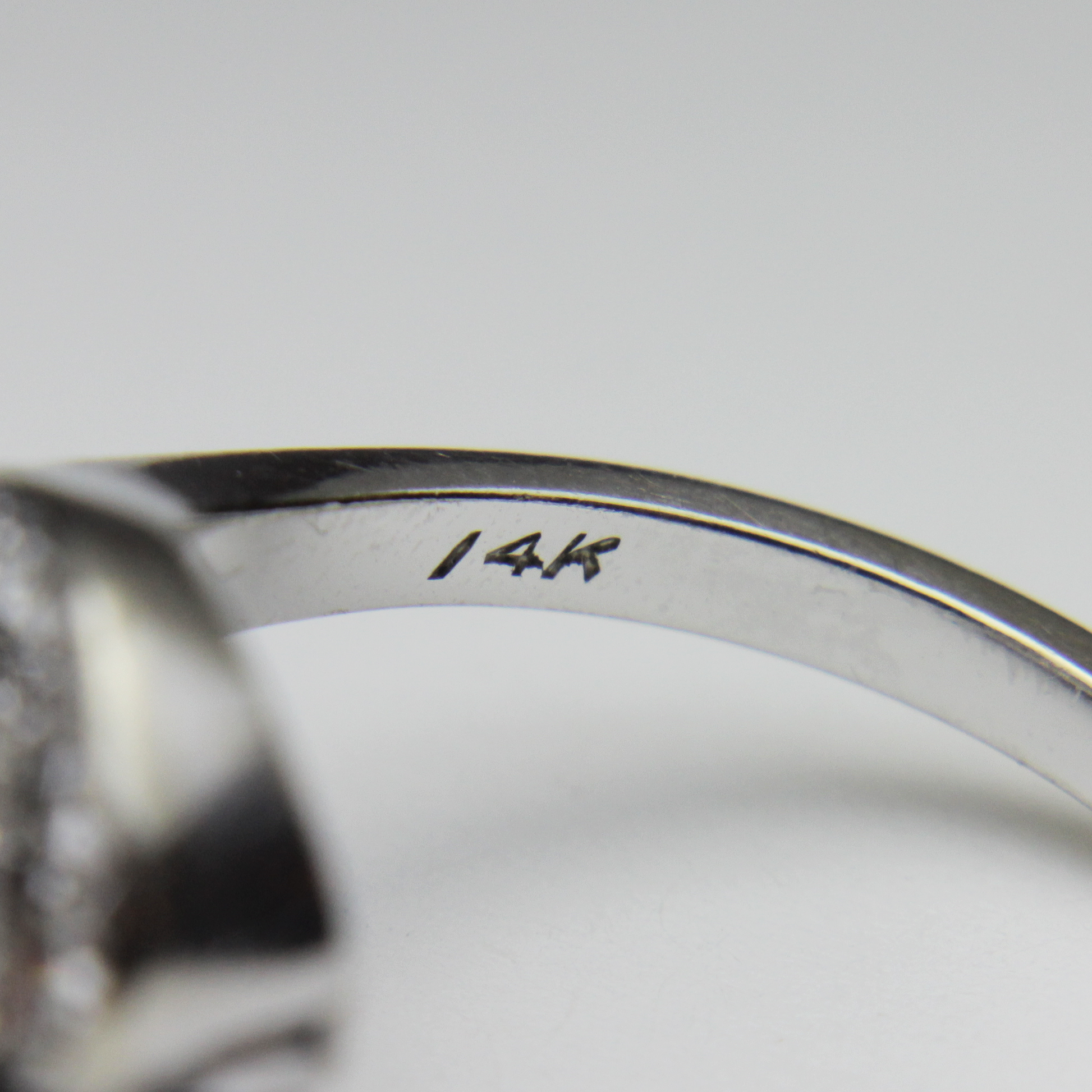 14kt White Gold and Diamond Swirl Ring