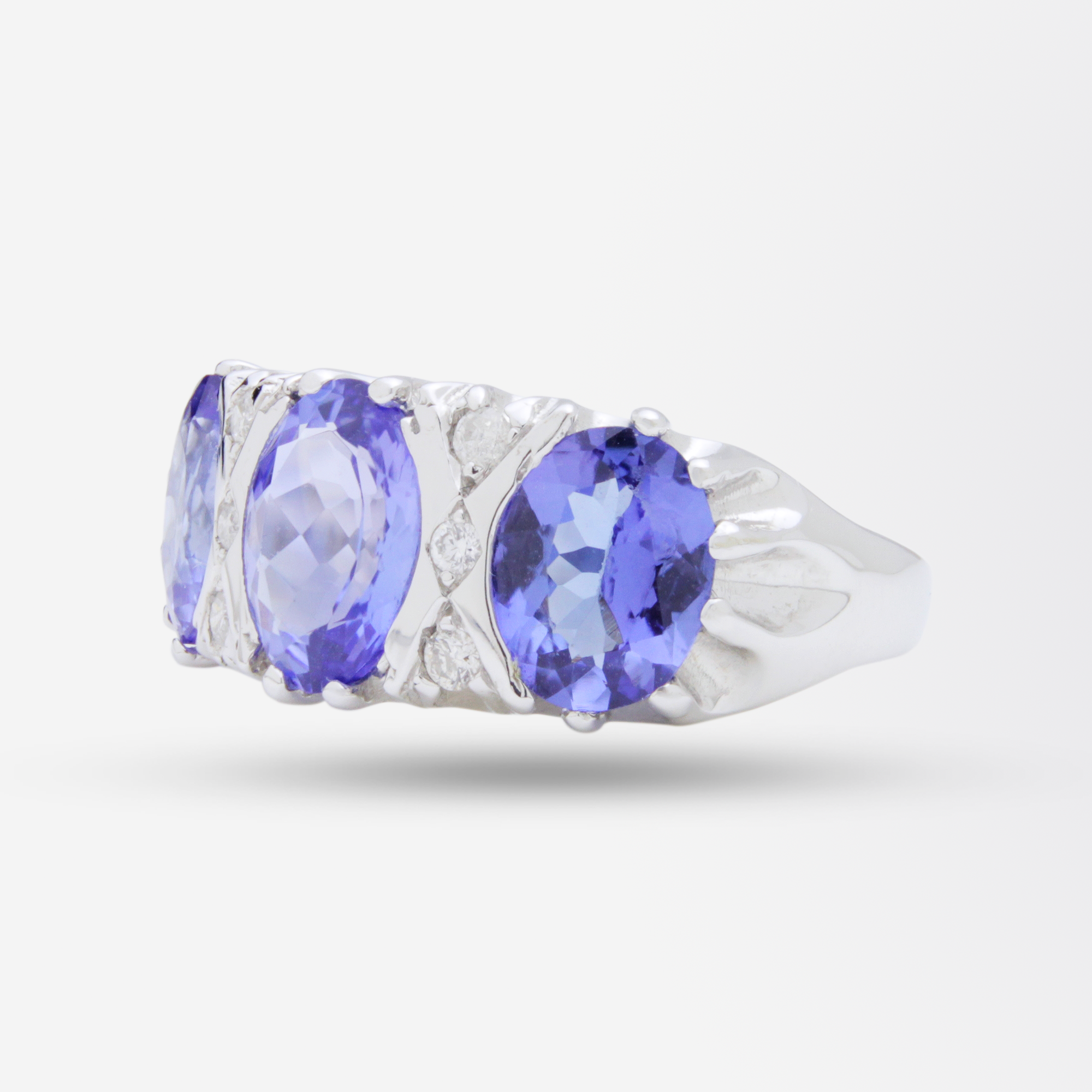 18kt White Gold, Tanzanite and Diamond Ring