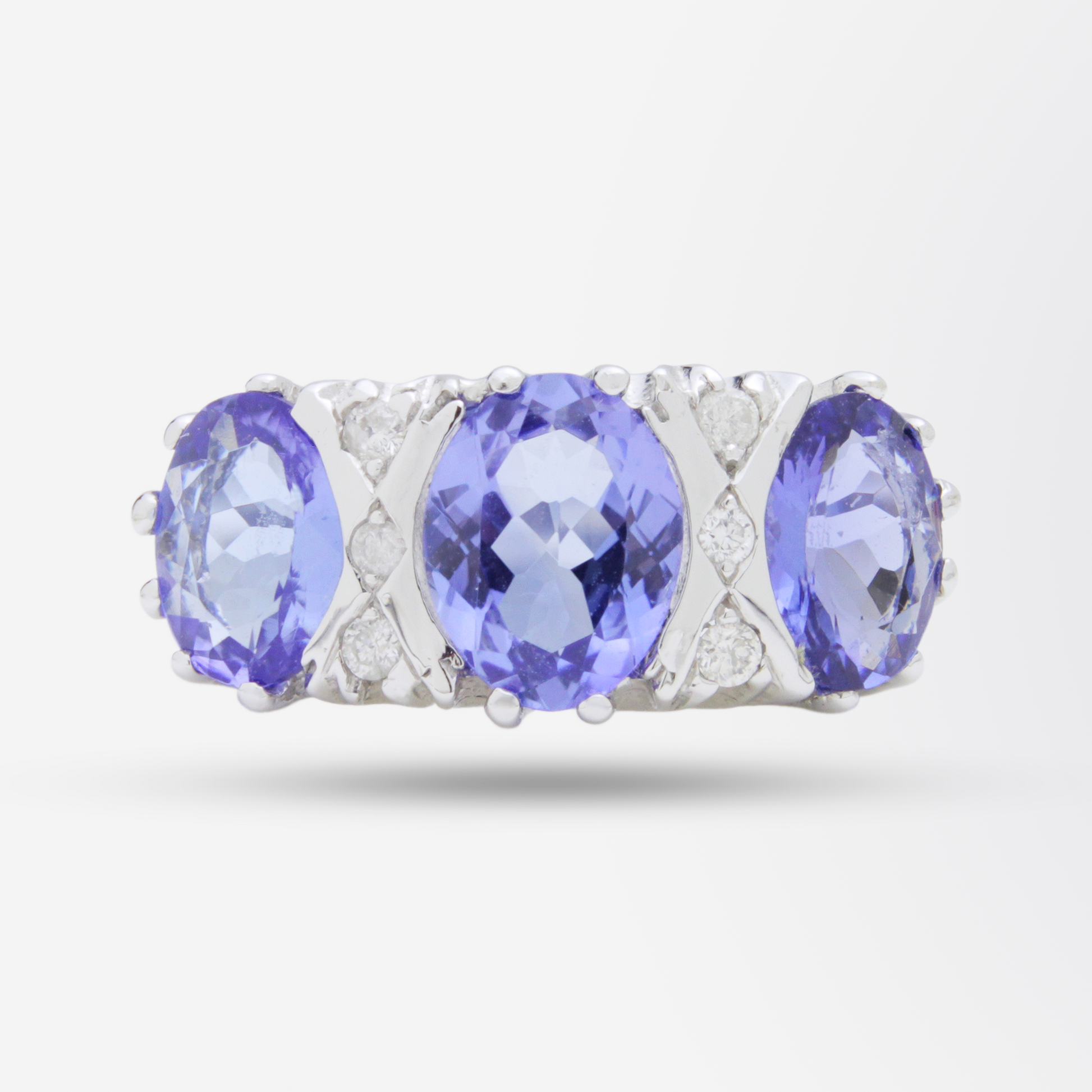 18kt White Gold, Tanzanite and Diamond Ring